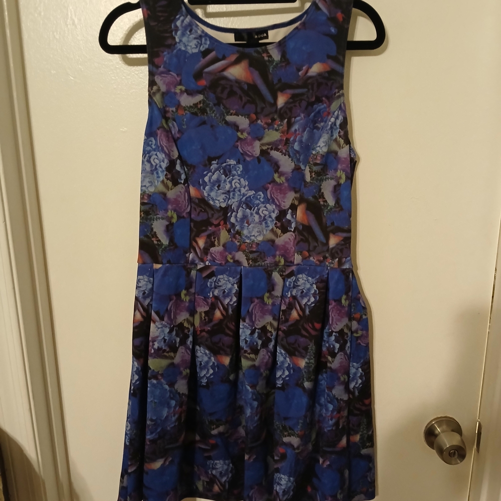 Aqua Kids Dress - Blue and Purple Floral